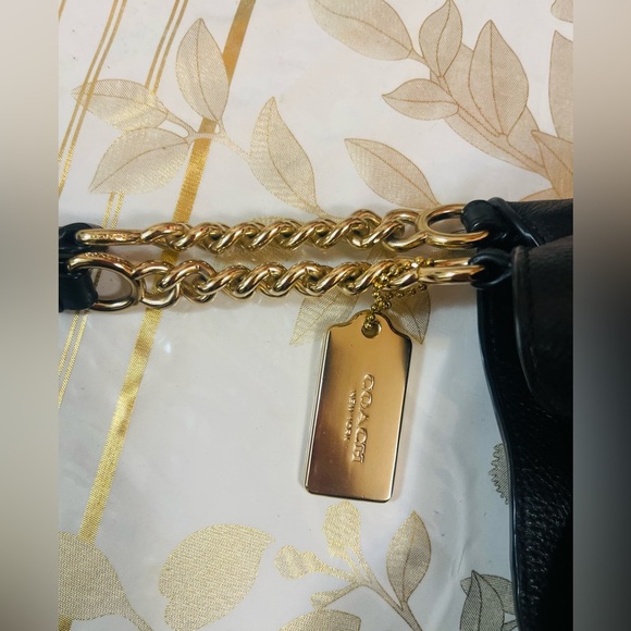 COACH LEXY BLACK PEBBLED LEATHER LARGE CHOULDER BAG - Picture 11 of 11